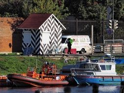 water police boats on the river