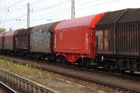 goods wagons on the railway