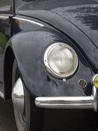spotlight of Vintage black automobile