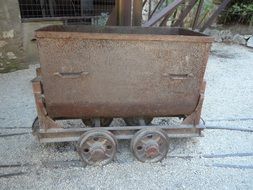 rusty cart in mining industry