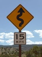 bend on the road sign