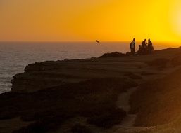 Sunset Ocean Cliff