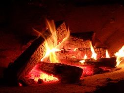 Crackling Log Fire close-up