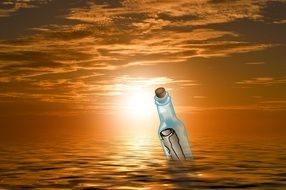 Message In A Bottle in the Sea