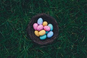 Easter Eggs in busket