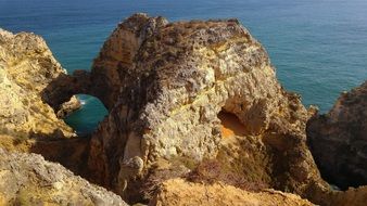 cliffs on the ocean coast of portugal