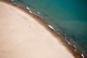 top view of the tropical beach