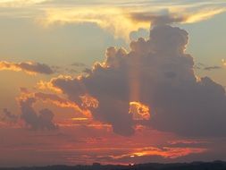 big cloud in the sky during sunset