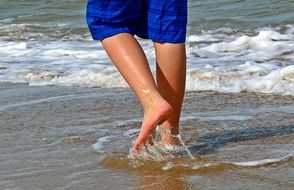 feet in the surf water