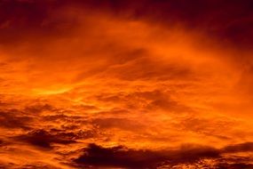 photo of bright fiery sky