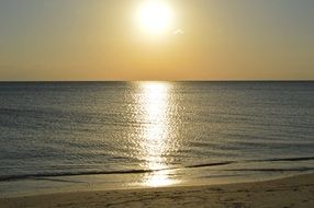 beautiful sunset on the ocean beach
