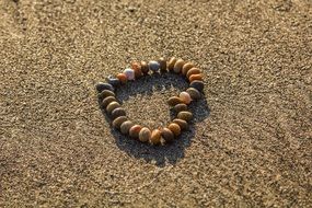 Heart Rhinestones Sand Beach