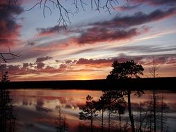 red Sunset Lake