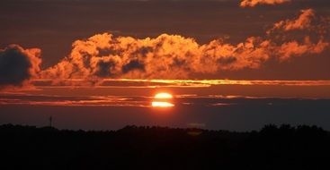 sunset at dusk as an evening mood