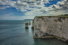 rocky coast on the coast of england
