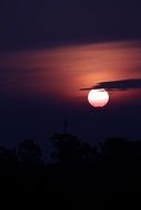 round moon on dark sky