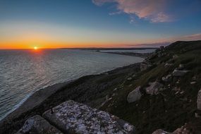 rocky coast in Portland, England