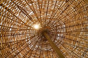 wicker beach umbrella