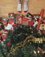 colorful gifts under the christmas tree