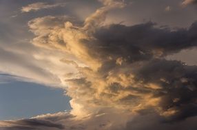 Grey and golden cloudy sky