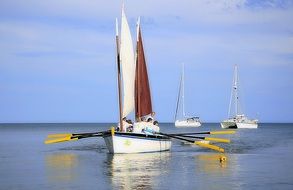 sailboats at sea