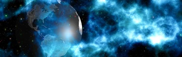 planet in blue space