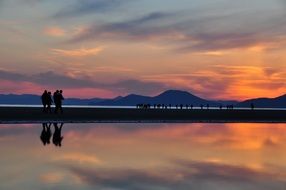 walk on the coast at sunset