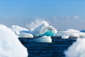 glaciers in the water