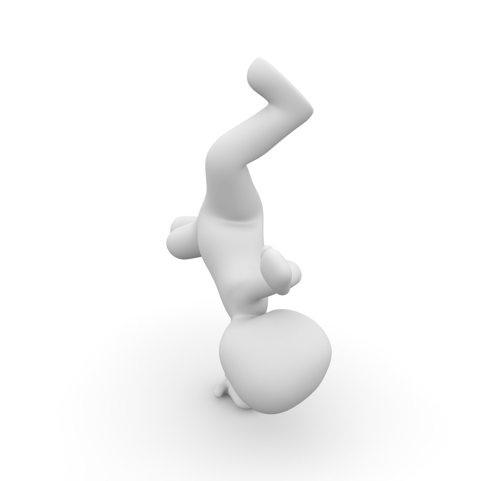 white figure on the head