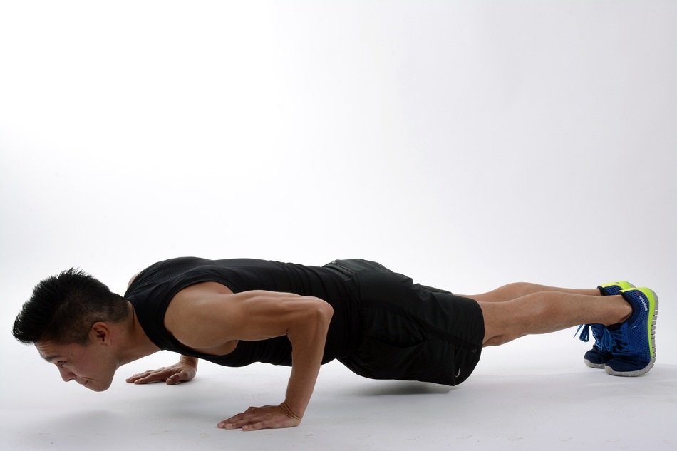 Push up in plank