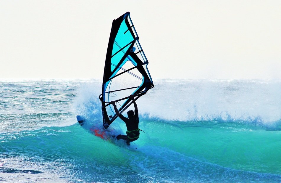surfing the sea during the surf