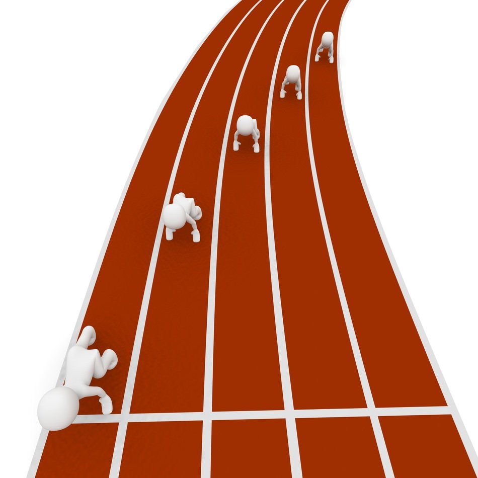 White figure on the race track clipart
