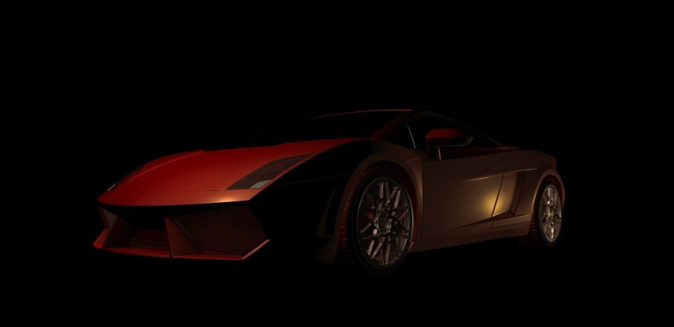 luxurious lamborghini in black background