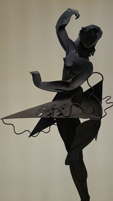 black ballerina figurine in the museum