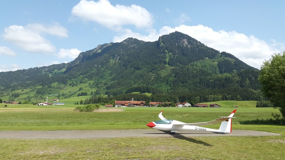 airplane on the starting strip