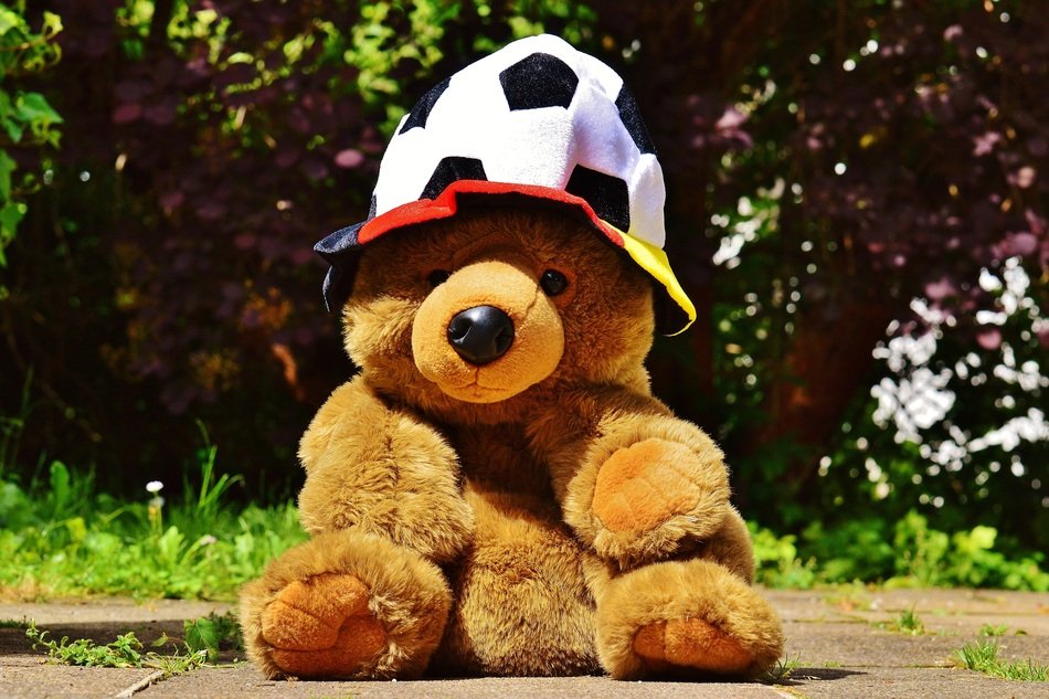 soft toy in a hat like a ball