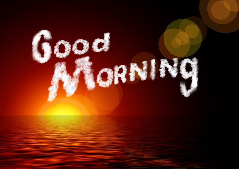 'good morning' over the sea