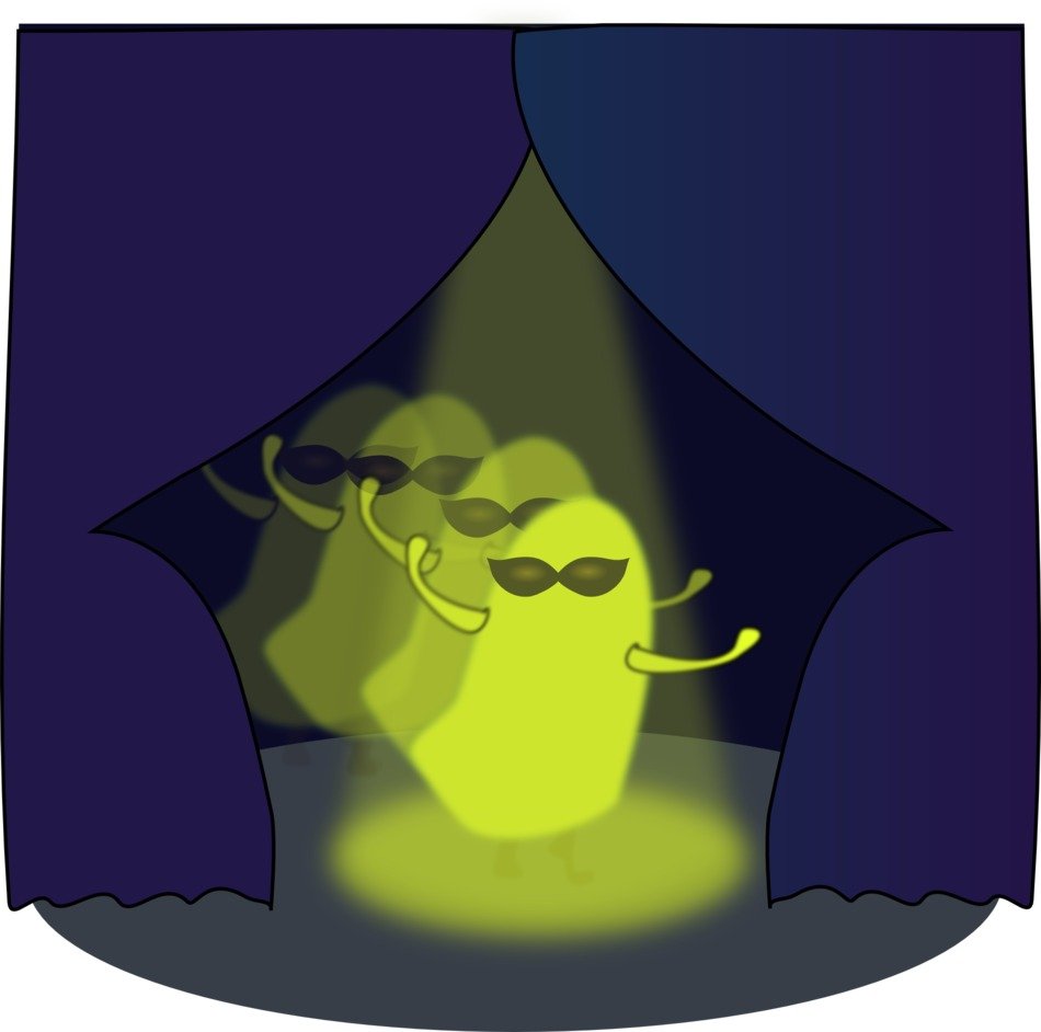Ghosts, Green Monsters Dancing in darkness