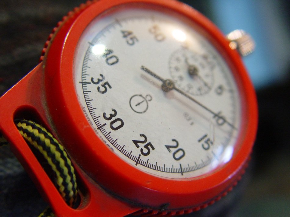 photo of a red stopwatch