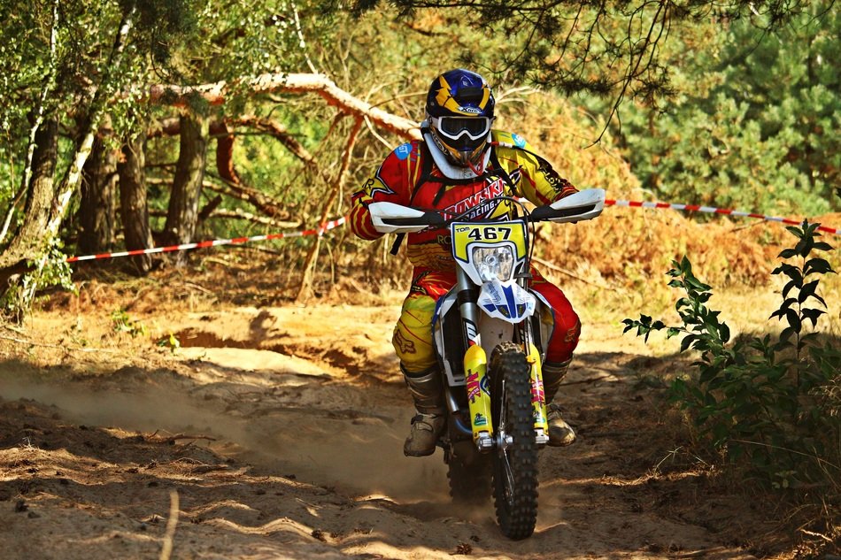 motocross in the sand among nature