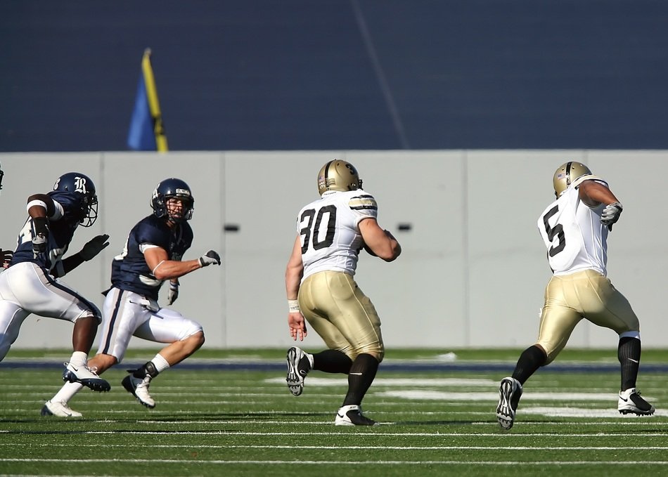 players in the end zone in american football