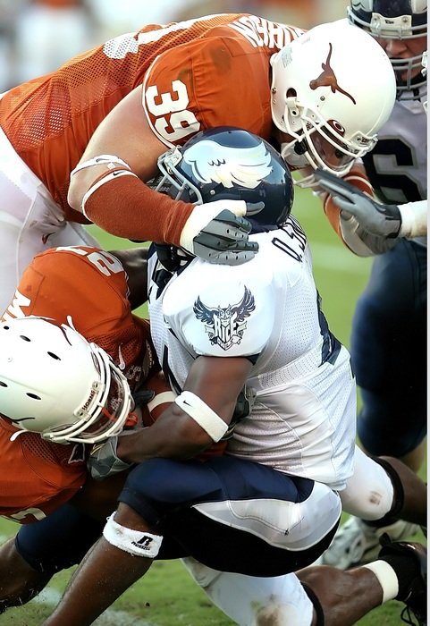 players in action in american football