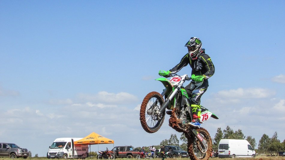 motorcyclist taking part in competition