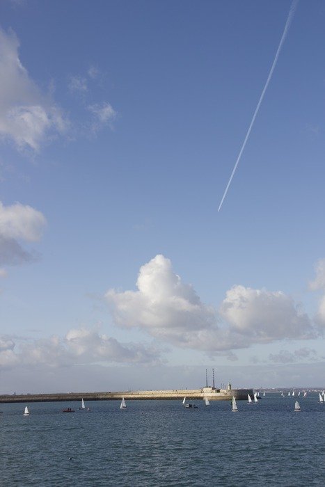 sailboats on sea at harbor, Ireland, dÃºn laoghaire