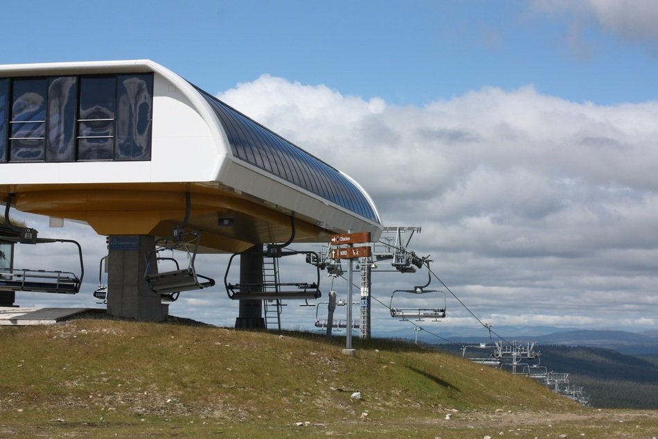 Ski Lift on the beautiful landscape in Sweden