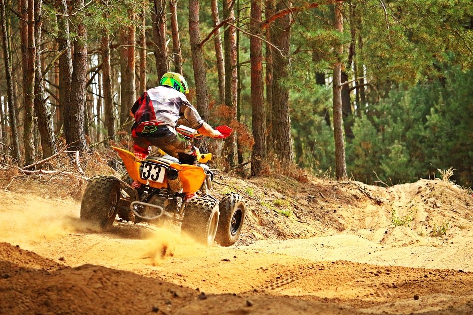 Quad on Sand in forest