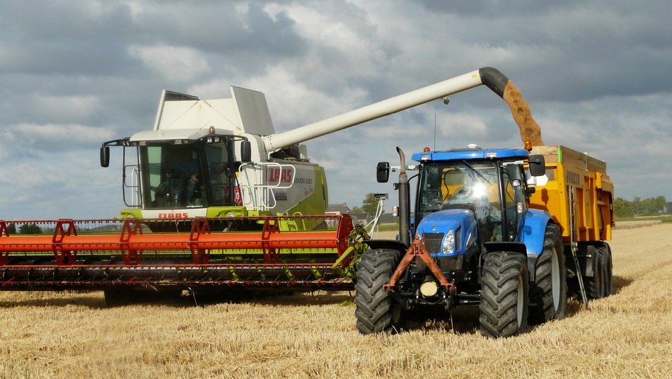 Сombines on a field