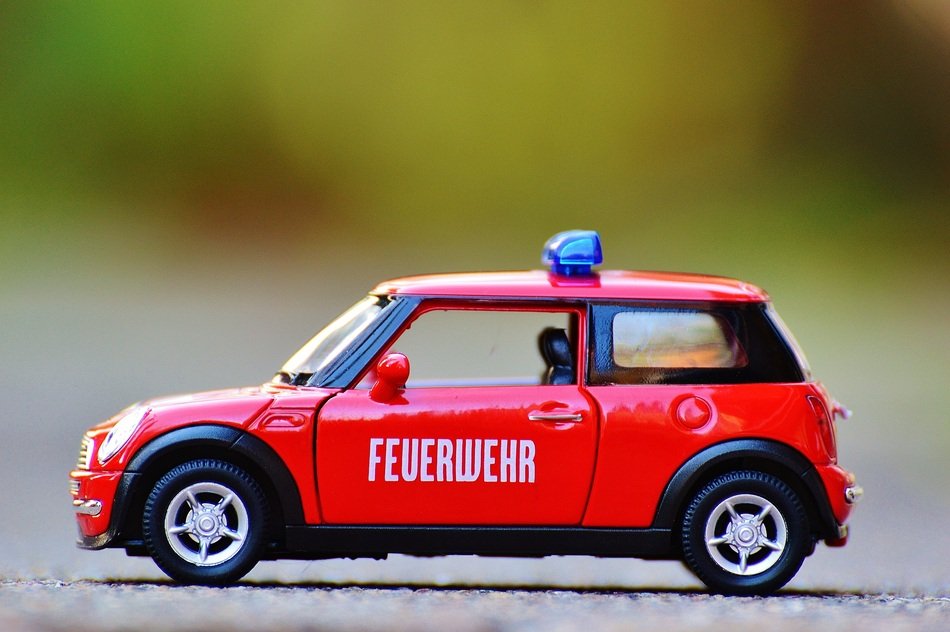 Fire Mini Cooper as a 3d model