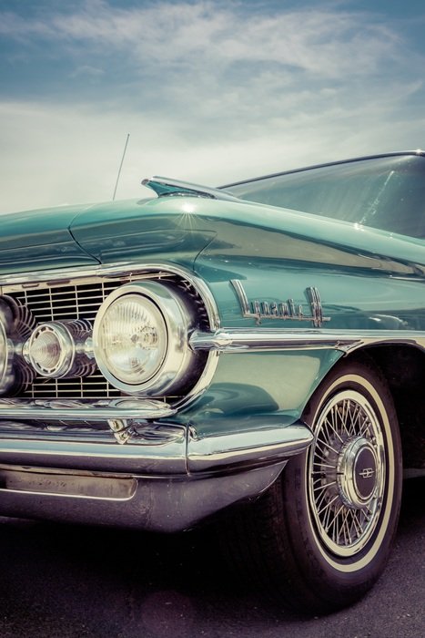 green retro cadillac