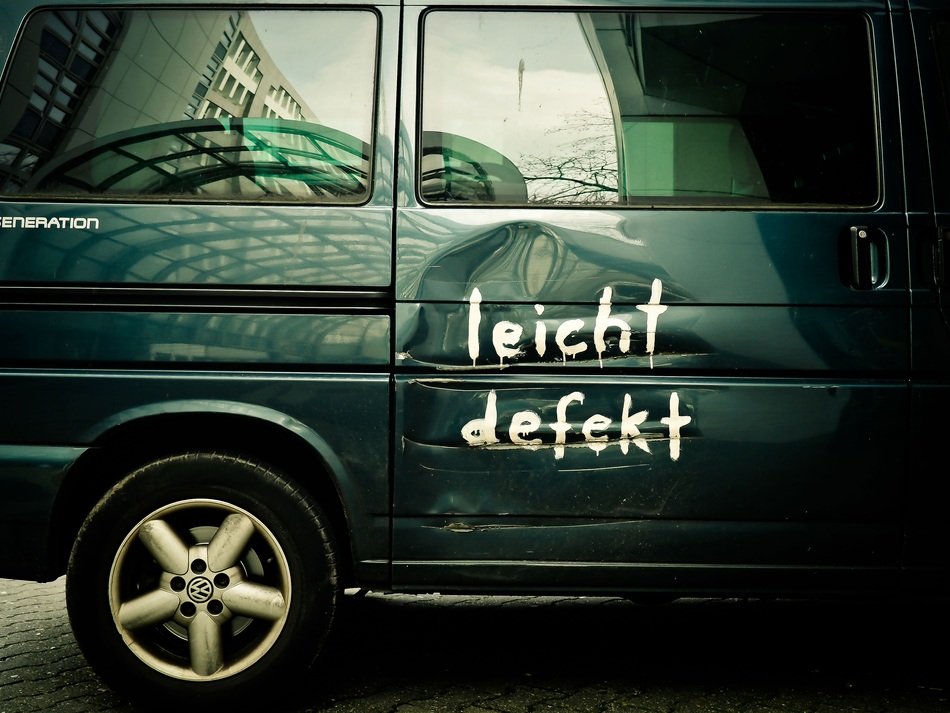 White text on a car